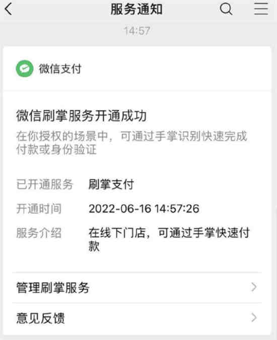 微信刷掌支付功能怎样什么时候上线